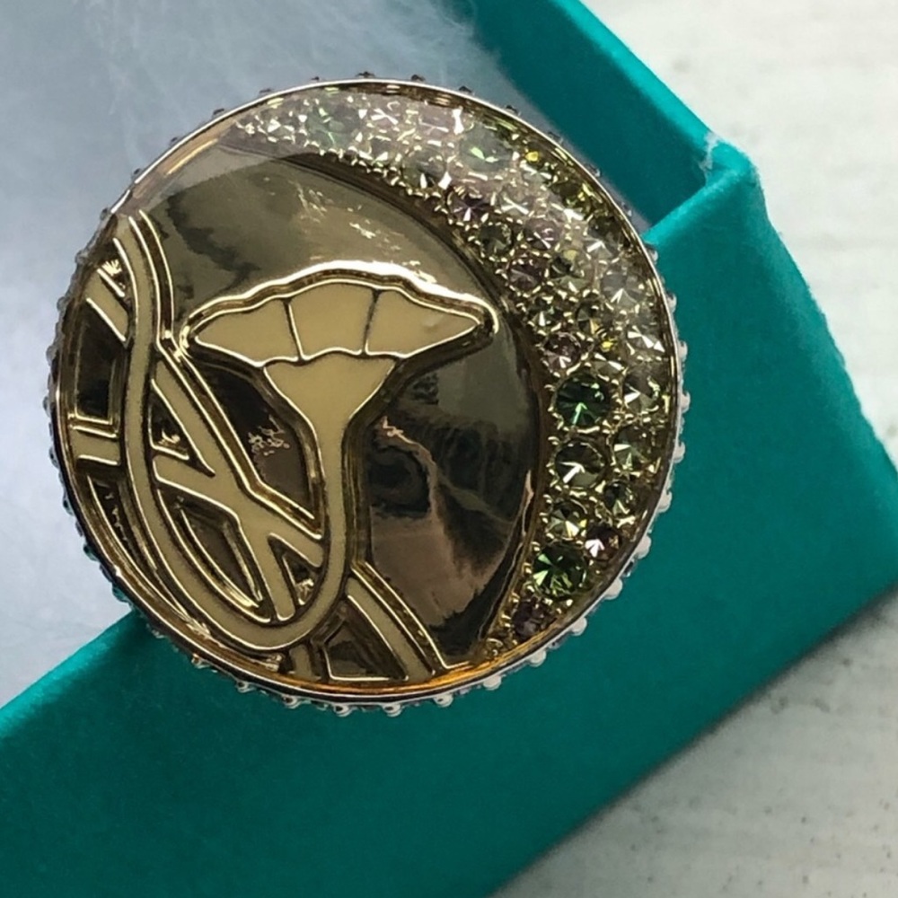 Swarovski Signed Neo Flower Crystal Ring 52 6